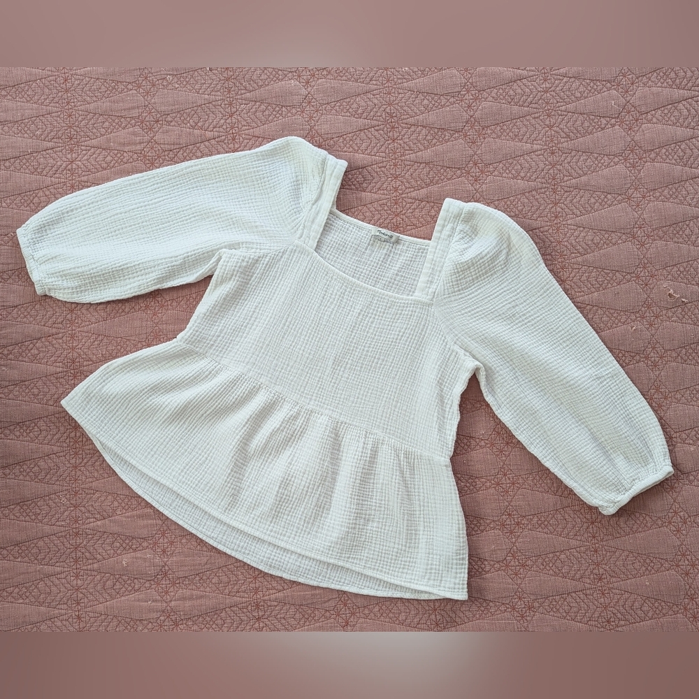 Madewell 100% Cotton Peplum Top